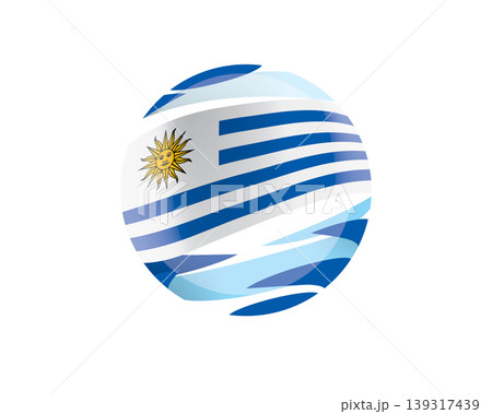 The Uruguayan flag in an abstract sphere The Uruguayan flag in an abstract sphere 139317439