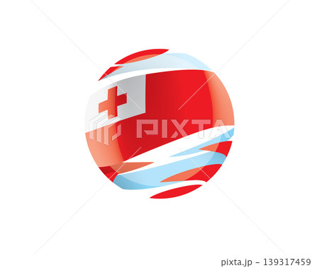 The Tonga flag in an abstract sphere 139317459