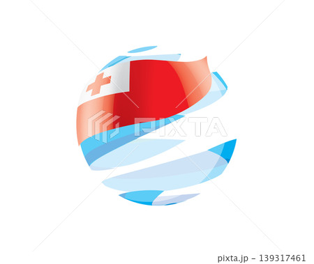 Flat of patriotic globe featuring waving Tonga flag design Flat of patriotic globe featuring waving Tonga flag design 139317461