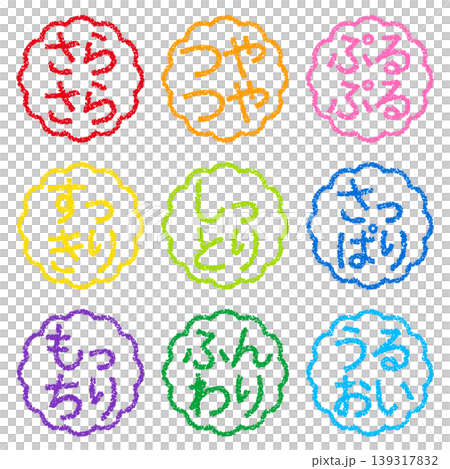 蠟筆風格的手繪印章狀字母套裝，適用於引人注目的精美POP展示。 139317832