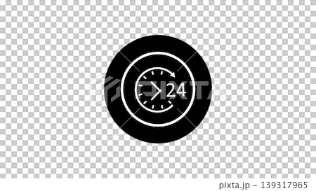 24 Hour Service Icon Clock Symbol For Around-The-Clock Support, Time Management And Continuous Operation 24 Hour Service Icon Clock Symbol For Around-The-Clock Support, Time Management And Continuous Operation 139317965