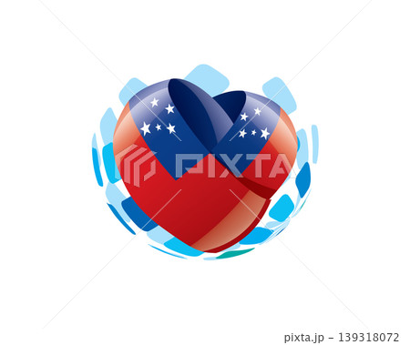 Patriotic heart wrapped in Samoa flag illustration Patriotic heart wrapped in Samoa flag illustration 139318072
