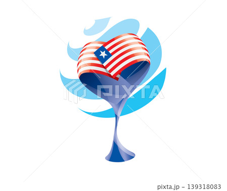 Floral emblem of the Liberian flag in the form of a heart Floral emblem of the Liberian flag in the form of a heart 139318083