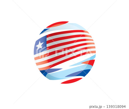 The Liberian flag in an abstract sphere 139318094