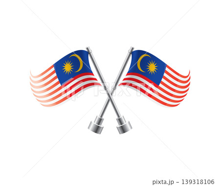 Scalable illustration capturing prideful display of Malaysian national banners Scalable illustration capturing prideful display of Malaysian national banners 139318106