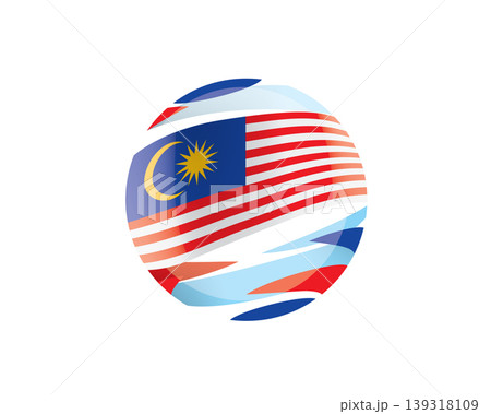 The Malaysian flag in an abstract sphere The Malaysian flag in an abstract sphere 139318109