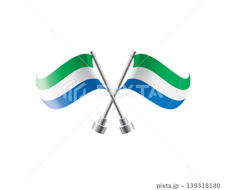 Scalable illustration capturing prideful display of Sierra Leonean national banners 139318180