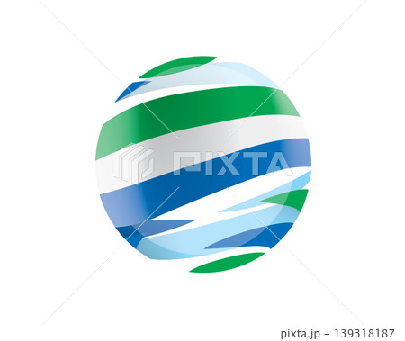 The Sierra Leonean flag in an abstract sphere 139318187