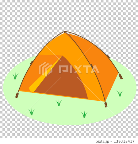 緑の上に設置されたテントのイラスト 緑の上に設置されたテントのイラスト 139318417
