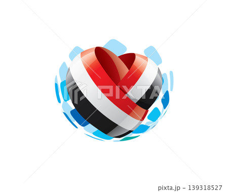 Patriotic heart wrapped in Yemeni flag illustration Patriotic heart wrapped in Yemeni flag illustration 139318527