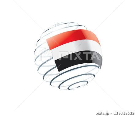 Yemeni flag on an abstract globe Yemeni flag on an abstract globe 139318532
