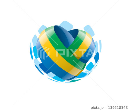 Patriotic heart wrapped in Gabonese flag illustration Patriotic heart wrapped in Gabonese flag illustration 139318548