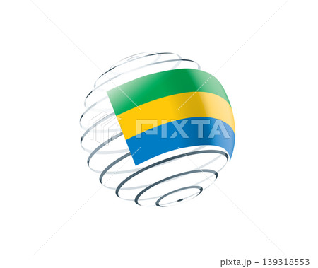 Gabonese flag on an abstract globe Gabonese flag on an abstract globe 139318553