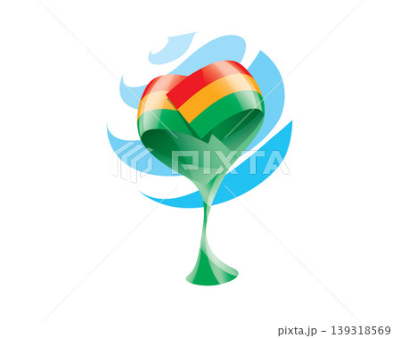 Floral emblem of the Bolivian flag in the form of a heart 139318569