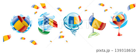 Vector set of the Chadian flag in various creative designs Vector set of the Chadian flag in various creative designs 139318610