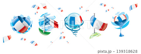 Vector set of the French flag in various creative designs 139318628