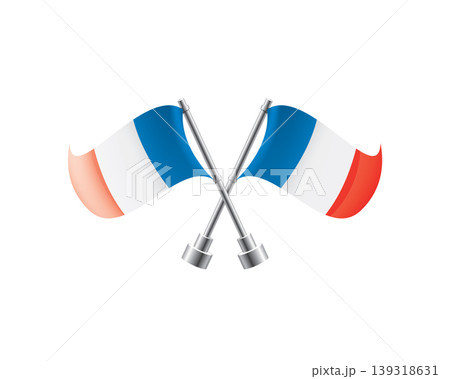 Scalable illustration capturing prideful display of French national banners 139318631