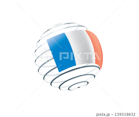 French flag on an abstract globe 139318632