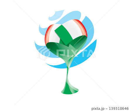 Floral emblem of the Italian flag in the form of a heart Floral emblem of the Italian flag in the form of a heart 139318646