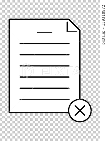 書類 エラー アイコン バツ印 不可 失敗 白黒 ベクターイラスト 書類 エラー アイコン バツ印 不可 失敗 白黒 ベクターイラスト 139318972