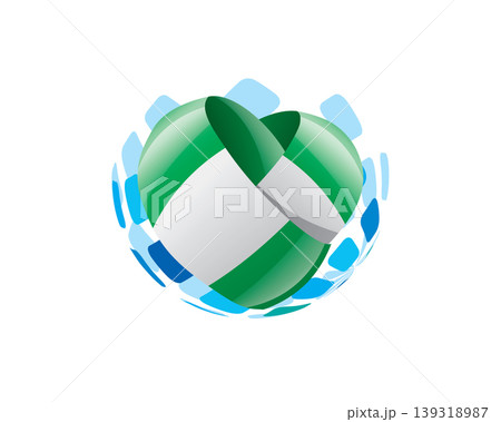 Patriotic heart wrapped in Nigerian flag illustration 139318987