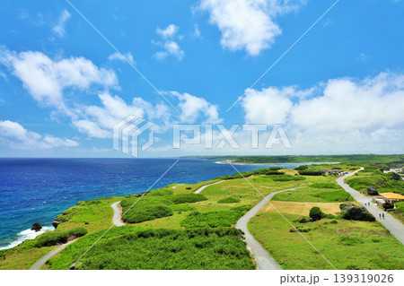 沖縄 宮古島 東平安名崎からの青空と海 沖縄 宮古島 東平安名崎からの青空と海 139319026