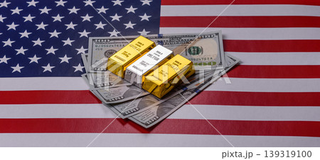 Gold and silver bullion or ingots as metals for bank storage, investments. Gold and silver bars Gold and silver bullion or ingots as metals for bank storage, investments. Gold and silver bars 139319100