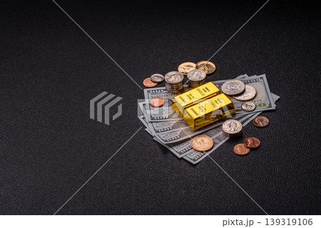 Gold bars or ingots as a tool for balance, financial investment, and savings. Gold bars Gold bars or ingots as a tool for balance, financial investment, and savings. Gold bars 139319106