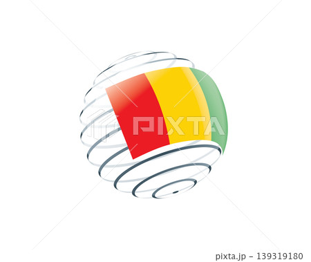 Guinean flag on an abstract globe Guinean flag on an abstract globe 139319180