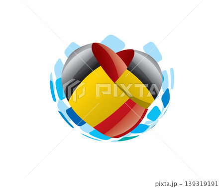 Patriotic heart wrapped in Belgian flag illustration 139319191