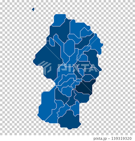 山形県の市町村地図（行政区分・境界線） 139319320