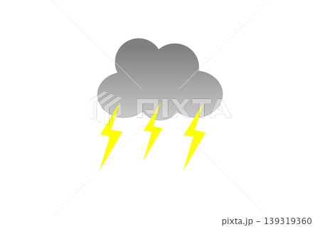 雲と雷のイラスト 139319360