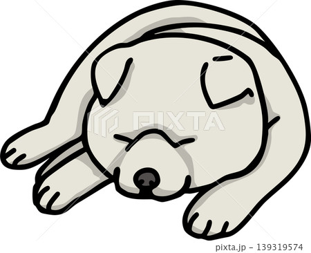 秋田犬　カラー　白　犬のイラスト 139319574