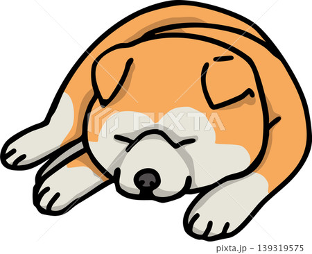 秋田犬　カラー　赤毛　犬のイラスト 139319575