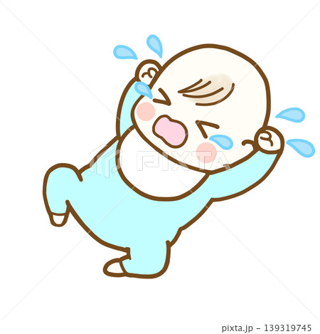 手をあげて泣く赤ちゃんの男の子 手をあげて泣く赤ちゃんの男の子 139319745