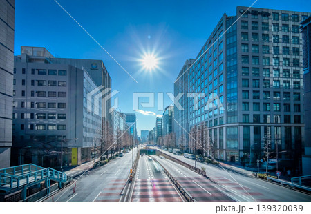東京・昭和通りと太陽光線 東京・昭和通りと太陽光線 139320039