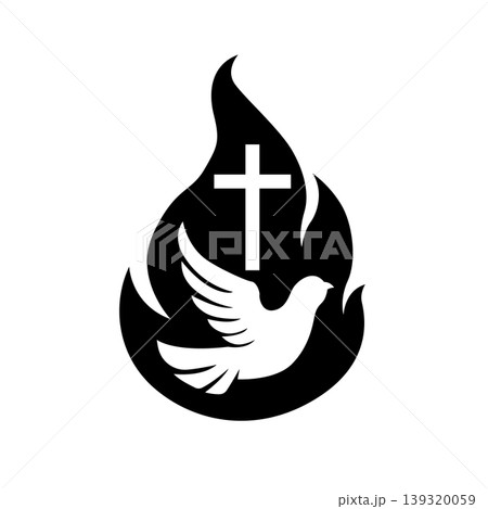Dove of the Holy Spirit with Fire and Cross Dove of the Holy Spirit with Fire and Cross 139320059