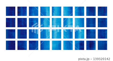 キャンバスに青い絵の具で描かれたテクスチャ素材 コラージュ、バナー、背景用のベクターイラストセット キャンバスに青い絵の具で描かれたテクスチャ素材 コラージュ、バナー、背景用のベクターイラストセット 139320142