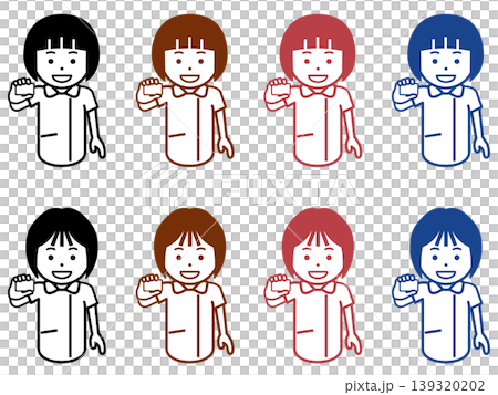 Icon of a female nurse showing a card Icon of a female nurse showing a card 139320202