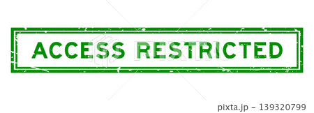 Grunge green access restricted word square rubber seal stamp on white bacckground Grunge green access restricted word square rubber seal stamp on white bacckground 139320799