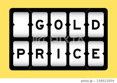Black color in word gold price on slot banner with yellow color background 139321054
