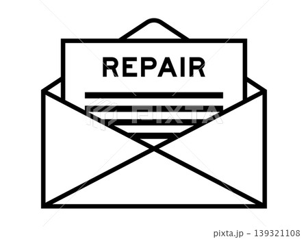 Envelope and letter sign with word repair as the headline Envelope and letter sign with word repair as the headline 139321108