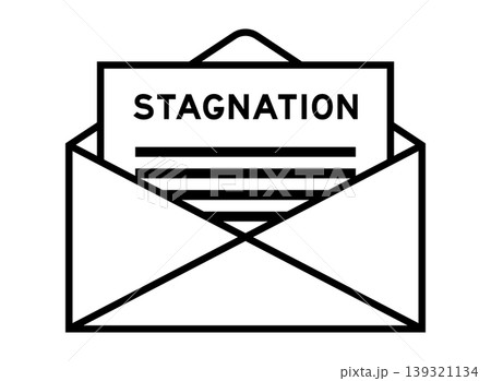 Envelope and letter sign with word stagnation as the headline 139321134