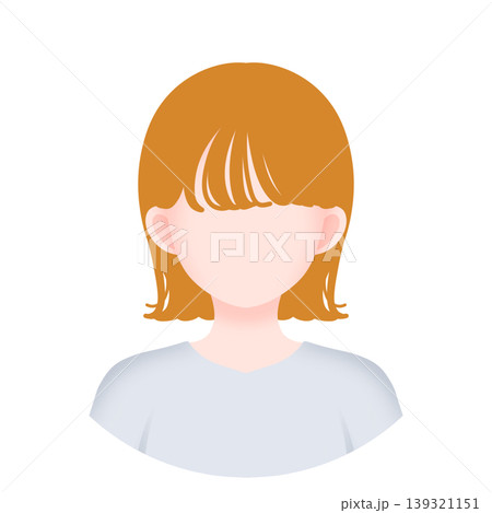 女性アイコン　ボブヘアー 139321151