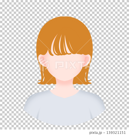 女性アイコン　ボブヘアー 139321151