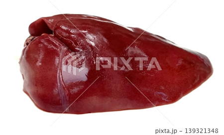 Raw fresh chicken liver isolated on white background 139321348