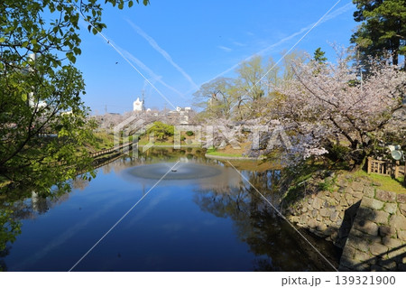 ひこうき雲と桜 139321900