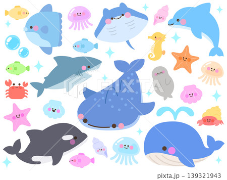 かわいい海の生き物たちのまとめ かわいい海の生き物たちのまとめ 139321943