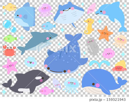 かわいい海の生き物たちのまとめ かわいい海の生き物たちのまとめ 139321943