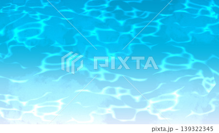 涼しげな水面の光の背景素材 青い水のゆらぎテクスチャ 夏のバナー・広告用コピースペース 涼しげな水面の光の背景素材 青い水のゆらぎテクスチャ 夏のバナー・広告用コピースペース 139322345